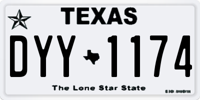 TX license plate DYY1174