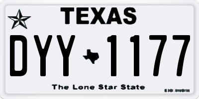 TX license plate DYY1177