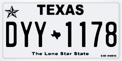 TX license plate DYY1178