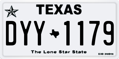 TX license plate DYY1179