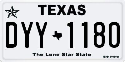 TX license plate DYY1180