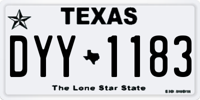 TX license plate DYY1183