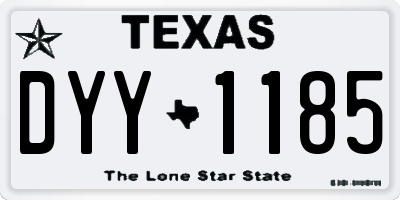 TX license plate DYY1185