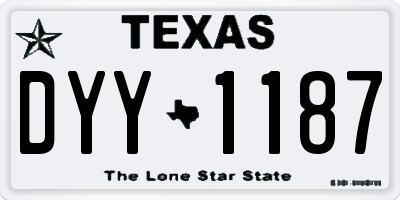 TX license plate DYY1187