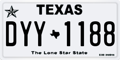 TX license plate DYY1188