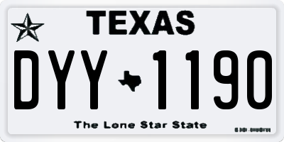 TX license plate DYY1190