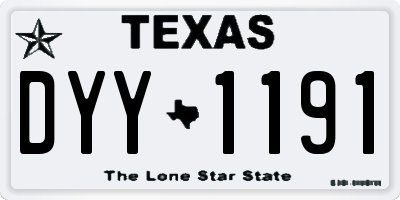 TX license plate DYY1191
