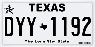 TX license plate DYY1192