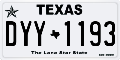 TX license plate DYY1193