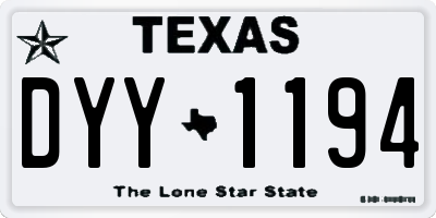 TX license plate DYY1194