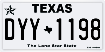 TX license plate DYY1198