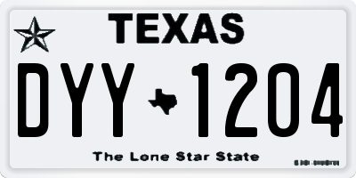 TX license plate DYY1204