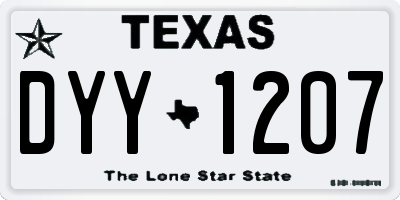 TX license plate DYY1207