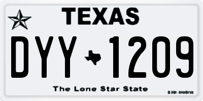 TX license plate DYY1209