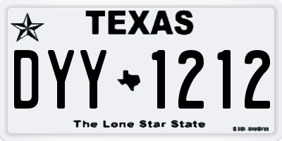 TX license plate DYY1212