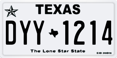 TX license plate DYY1214