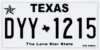 TX license plate DYY1215