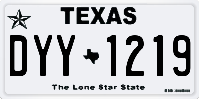 TX license plate DYY1219