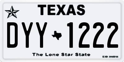 TX license plate DYY1222