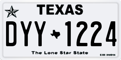 TX license plate DYY1224