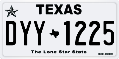 TX license plate DYY1225