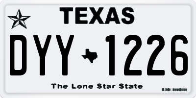 TX license plate DYY1226