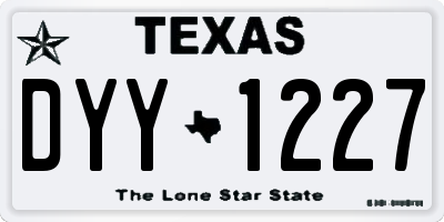TX license plate DYY1227