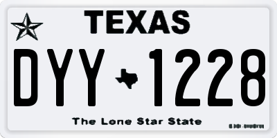 TX license plate DYY1228