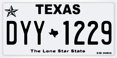 TX license plate DYY1229
