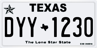TX license plate DYY1230