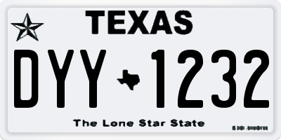 TX license plate DYY1232