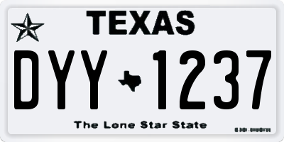 TX license plate DYY1237