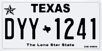TX license plate DYY1241