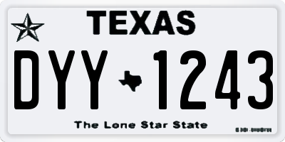 TX license plate DYY1243