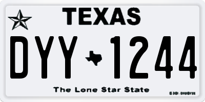 TX license plate DYY1244