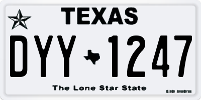 TX license plate DYY1247