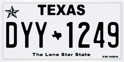 TX license plate DYY1249