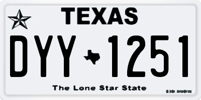 TX license plate DYY1251