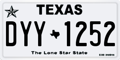 TX license plate DYY1252