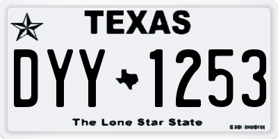 TX license plate DYY1253