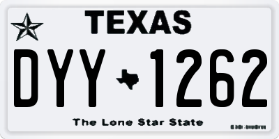 TX license plate DYY1262