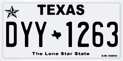 TX license plate DYY1263