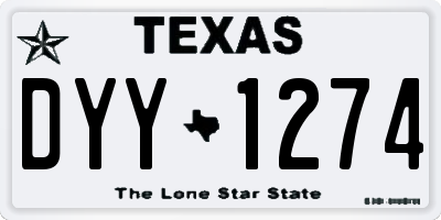 TX license plate DYY1274