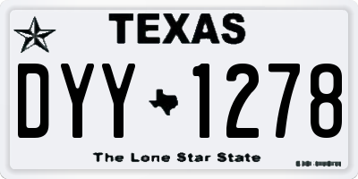 TX license plate DYY1278