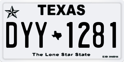 TX license plate DYY1281