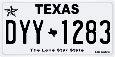 TX license plate DYY1283