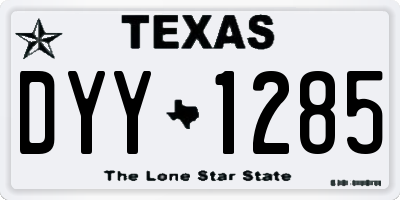 TX license plate DYY1285