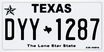 TX license plate DYY1287