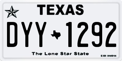 TX license plate DYY1292
