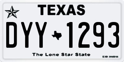 TX license plate DYY1293